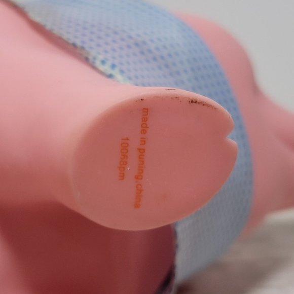 Schylling Rubber Piggy Bank with‎ blue white bandana and plug - Picture 13 of 16